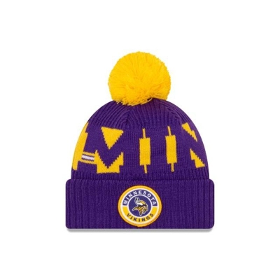 Purple Minnesota Vikings Hat - New Era NFL Cold Weather Sport Knit Beanie USA5273941